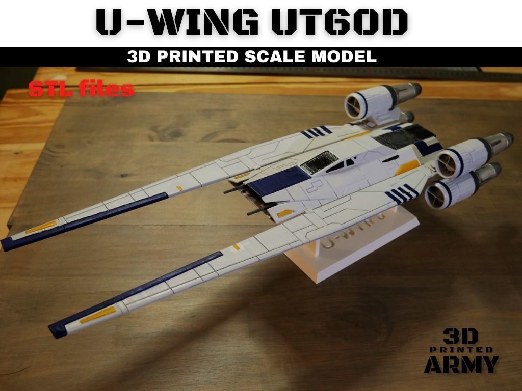 Star Wars UWING UT60D starfighter 3D print model_3