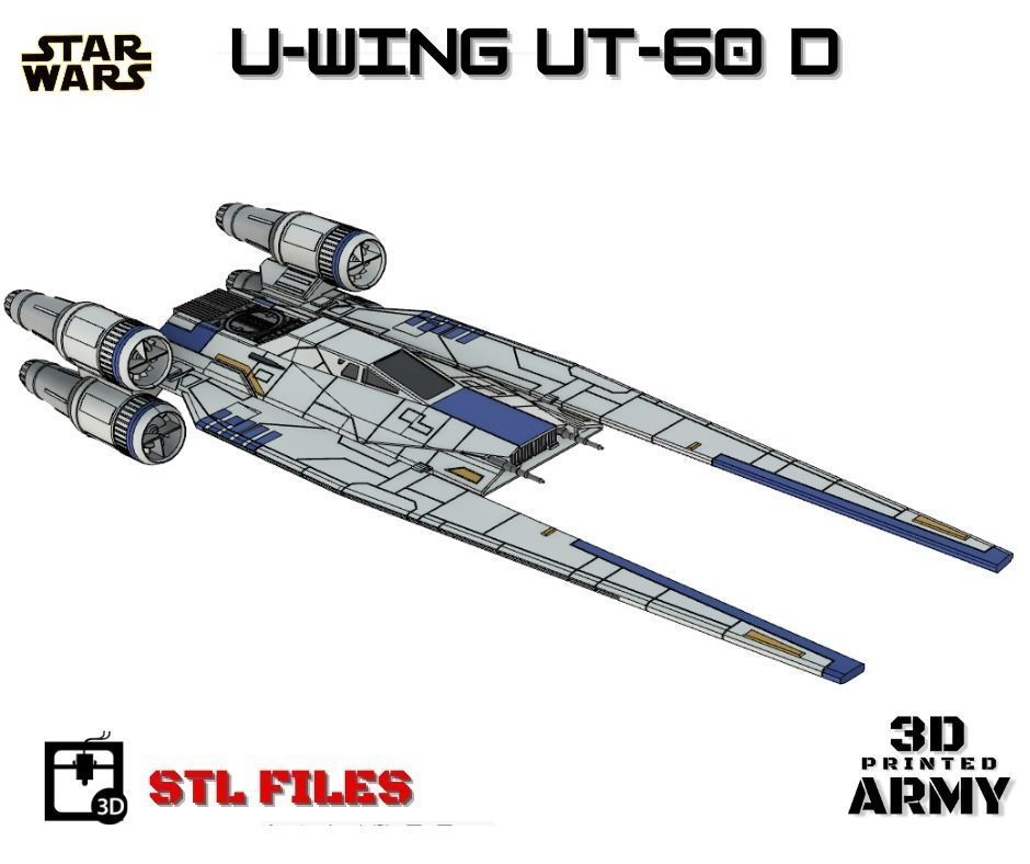 Star Wars UWING UT60D starfighter 3D print model_1