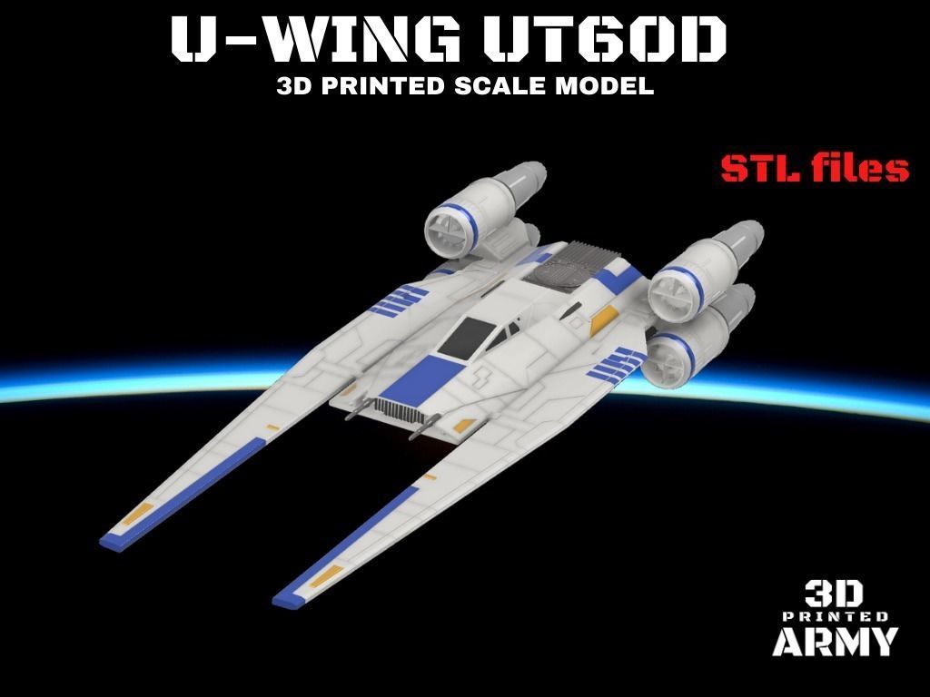 Star Wars UWING UT60D starfighter 3D print model_6
