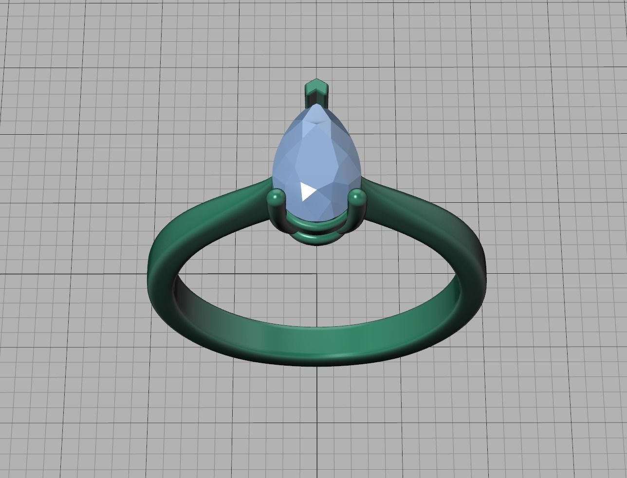 Solitaire Engagement Ring 8x5 Pear Stone 3dprint ring 3D print model_17