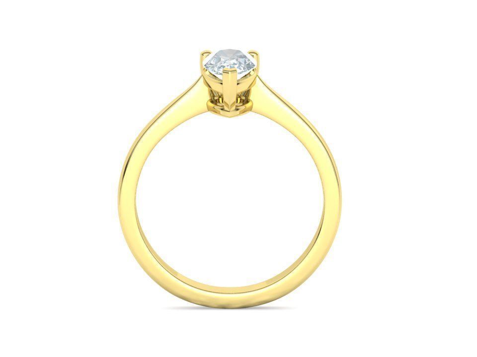 Solitaire Engagement Ring 8x5 Pear Stone 3dprint ring 3D print model_25