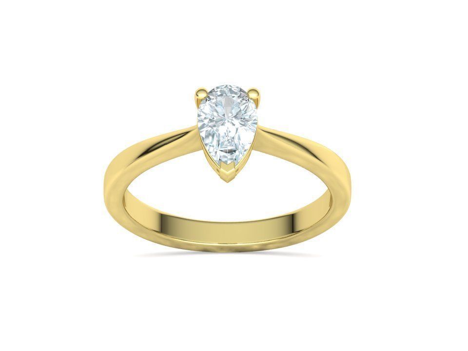 Solitaire Engagement Ring 8x5 Pear Stone 3dprint ring 3D print model_22