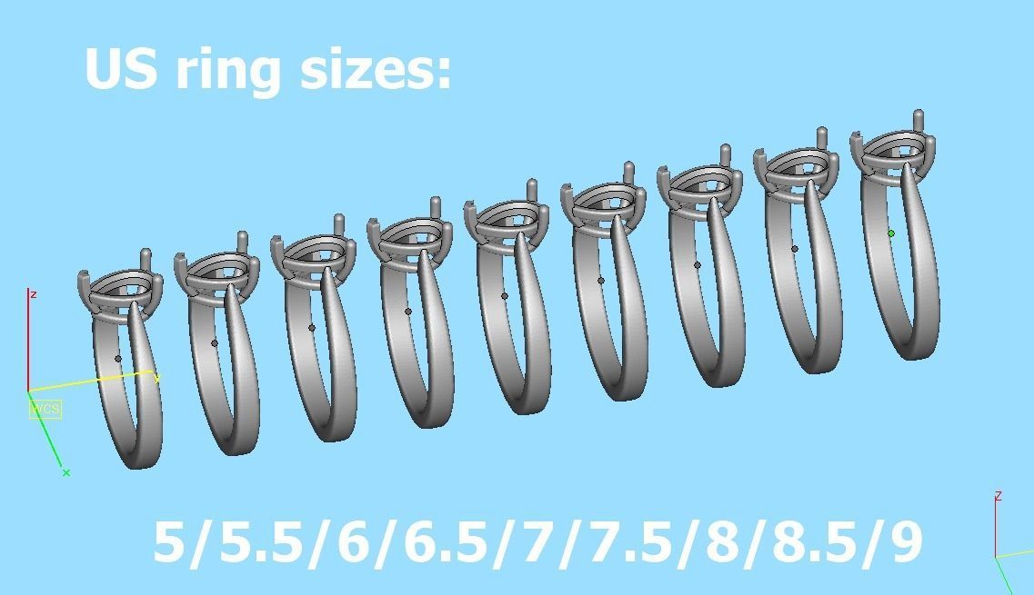 Solitaire Engagement Ring 8x5 Pear Stone 3dprint ring 3D print model_12