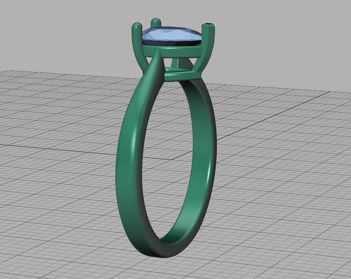 Solitaire Engagement Ring 8x5 Pear Stone 3dprint ring 3D print model_19