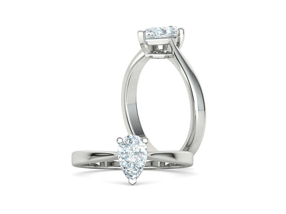 Solitaire Engagement Ring 8x5 Pear Stone 3dprint ring 3D print model_5