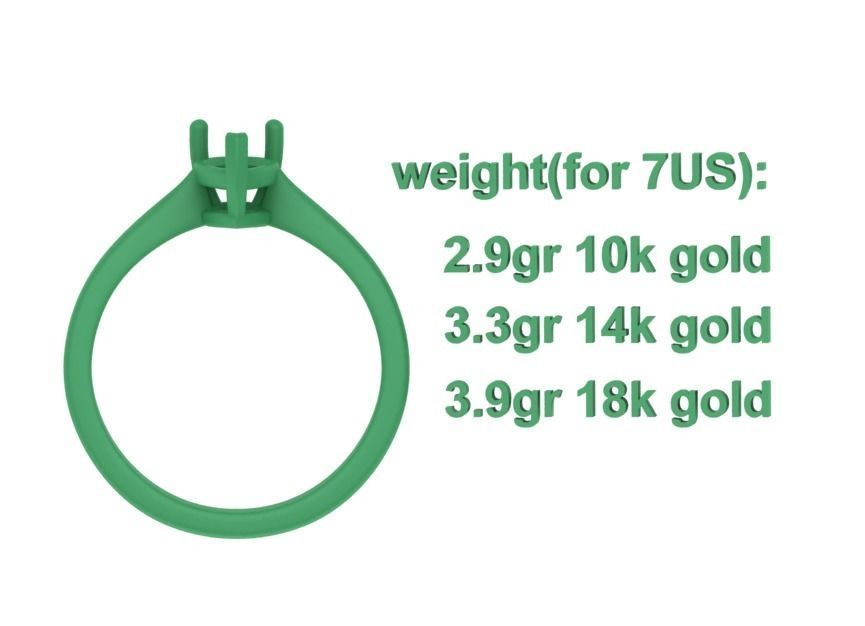 Solitaire Engagement Ring 8x5 Pear Stone 3dprint ring 3D print model_14