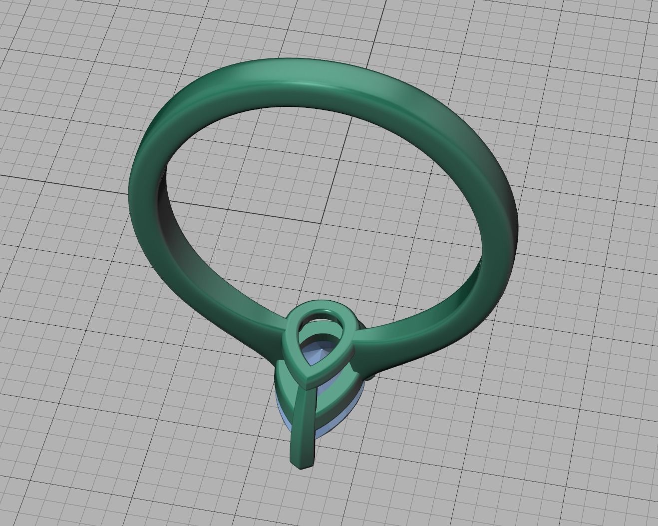 Solitaire Engagement Ring 8x5 Pear Stone 3dprint ring 3D print model_16