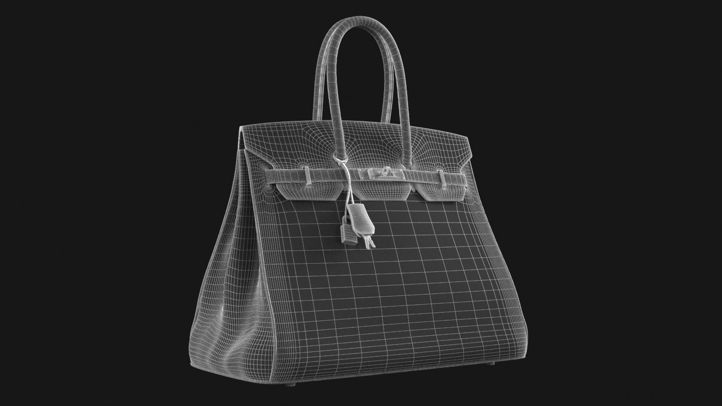 Hermes Birkin Bag Low-poly 3D model_21