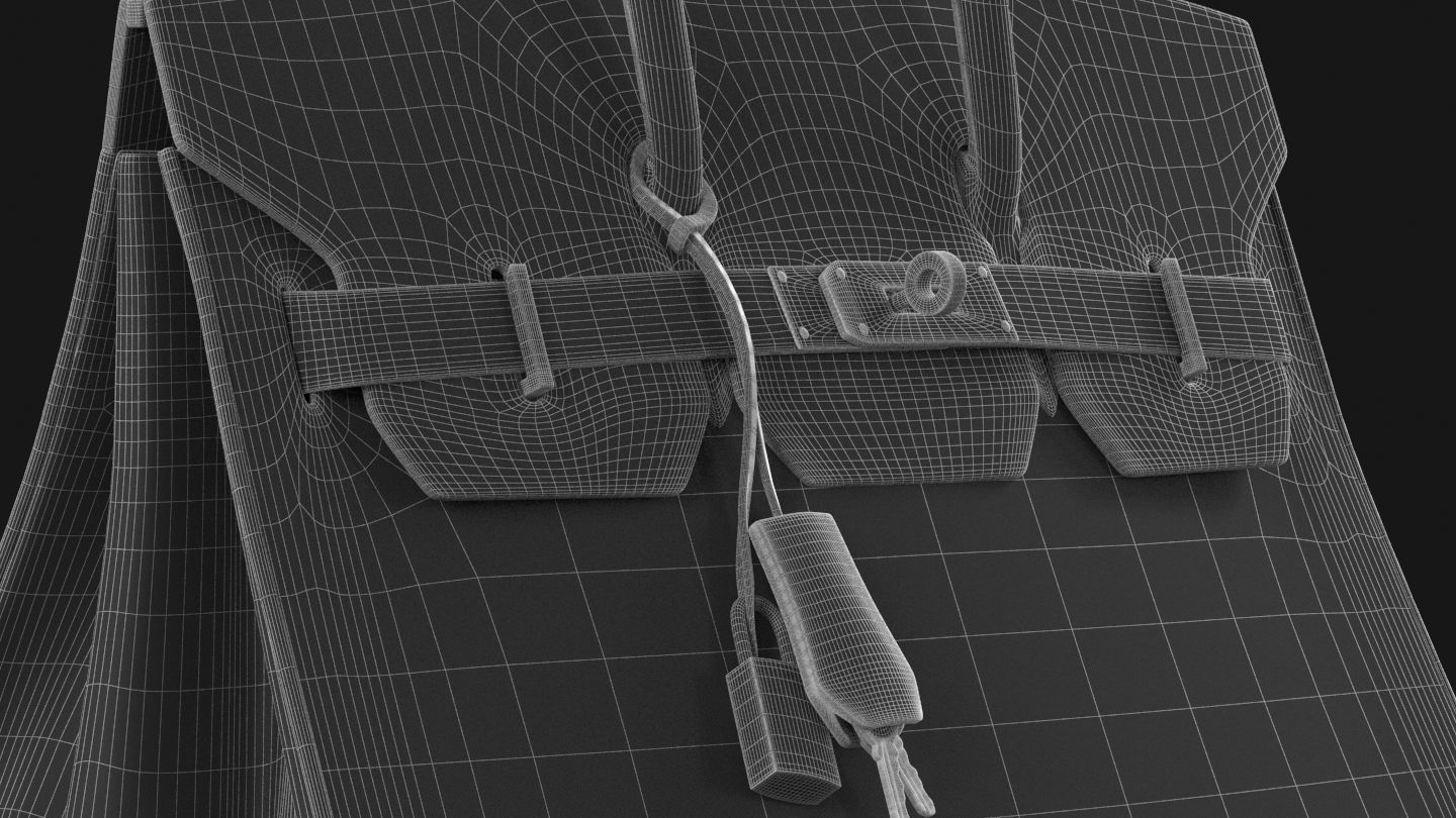 Hermes Birkin Bag Low-poly 3D model_23