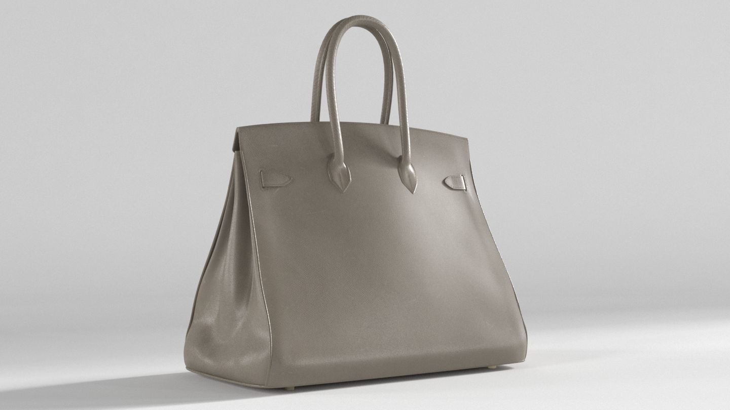 Hermes Birkin Bag Low-poly 3D model_8