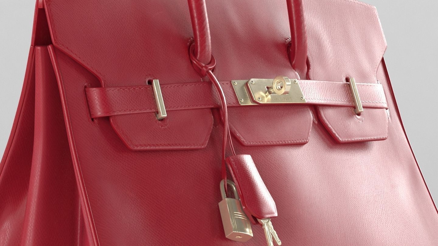 Hermes Birkin Bag Low-poly 3D model_15