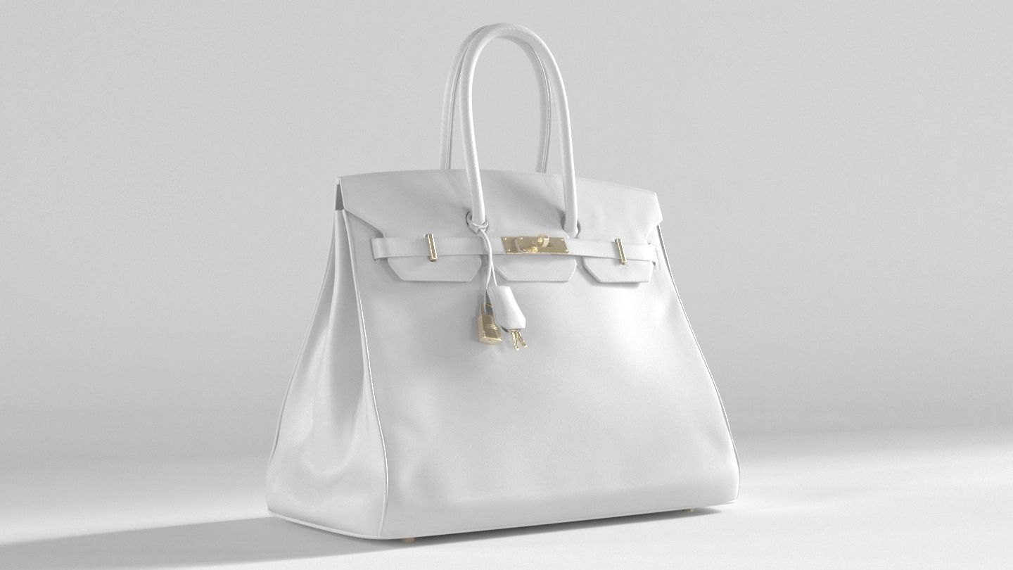Hermes Birkin Bag Low-poly 3D model_7