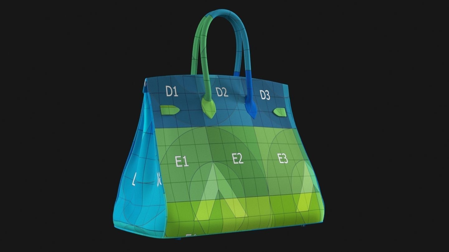 Hermes Birkin Bag Low-poly 3D model_20