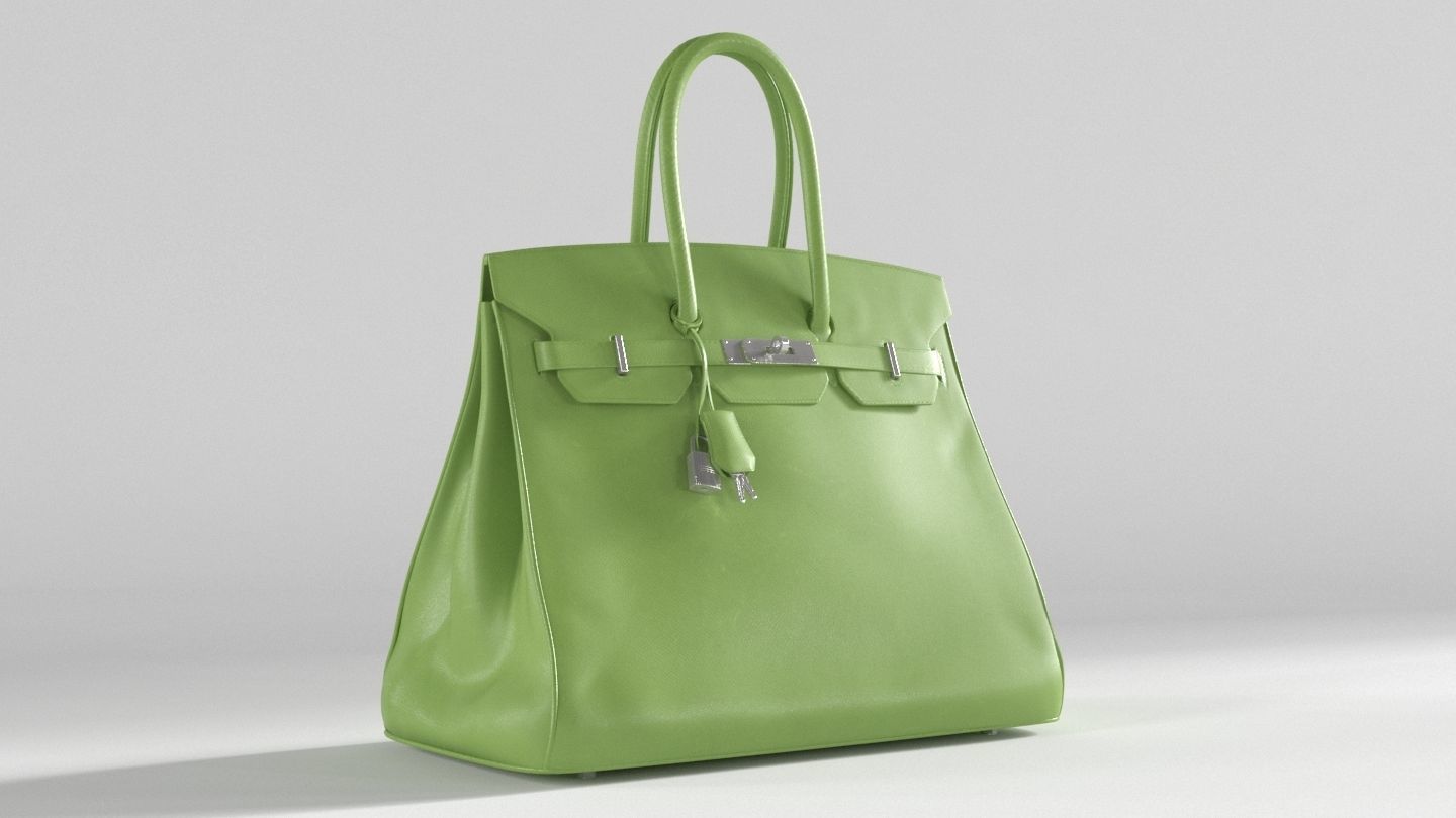 Hermes Birkin Bag Low-poly 3D model_5