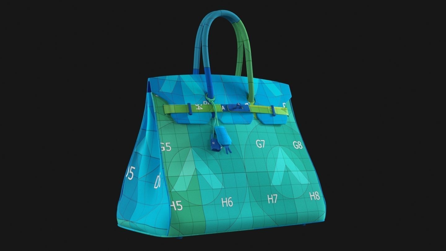 Hermes Birkin Bag Low-poly 3D model_19
