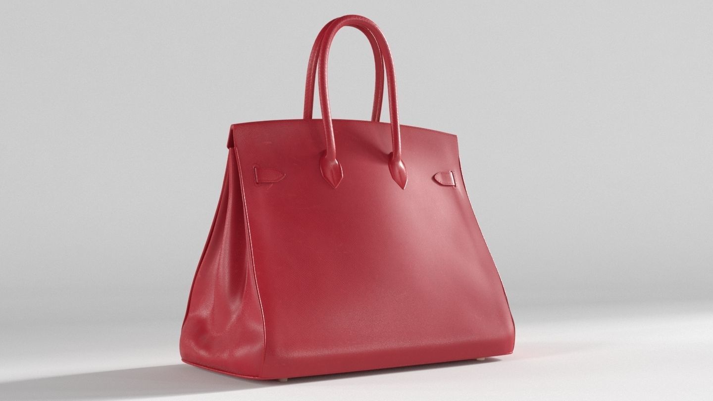 Hermes Birkin Bag Low-poly 3D model_13
