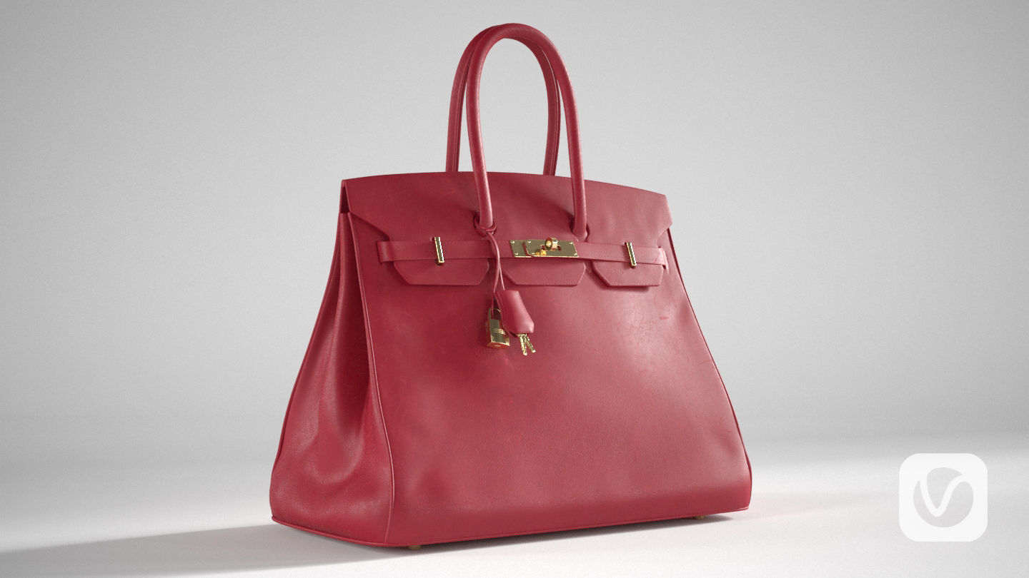 Hermes Birkin Bag Low-poly 3D model_6