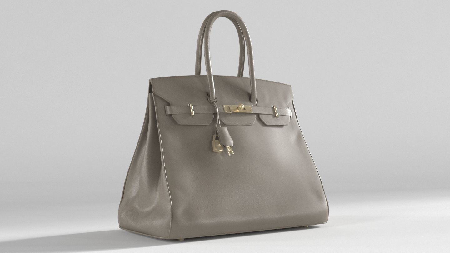 Hermes Birkin Bag Low-poly 3D model_1