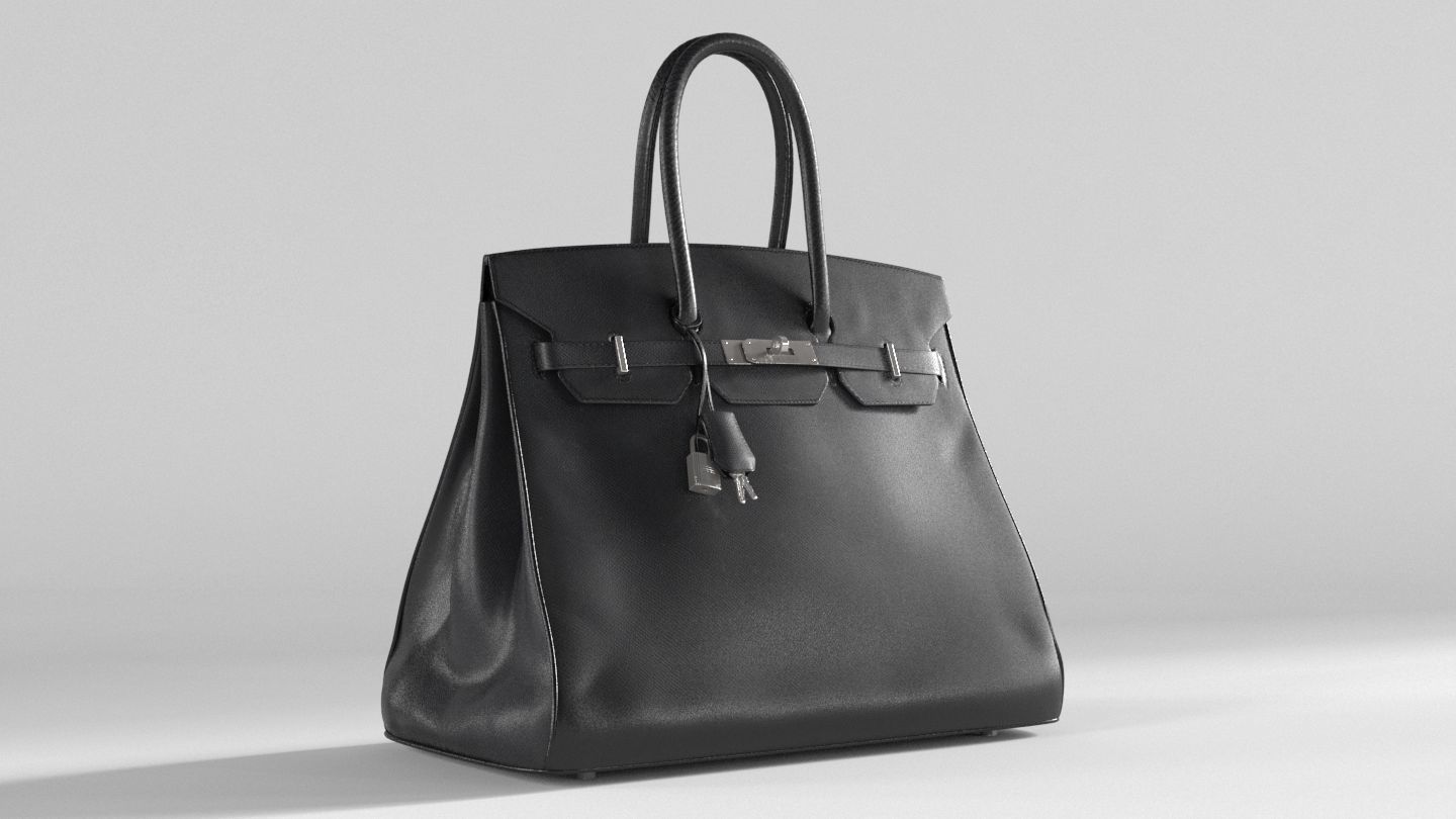 Hermes Birkin Bag Low-poly 3D model_2