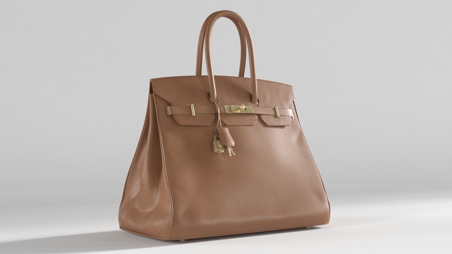 Hermes Birkin Bag Low-poly 3D model_4