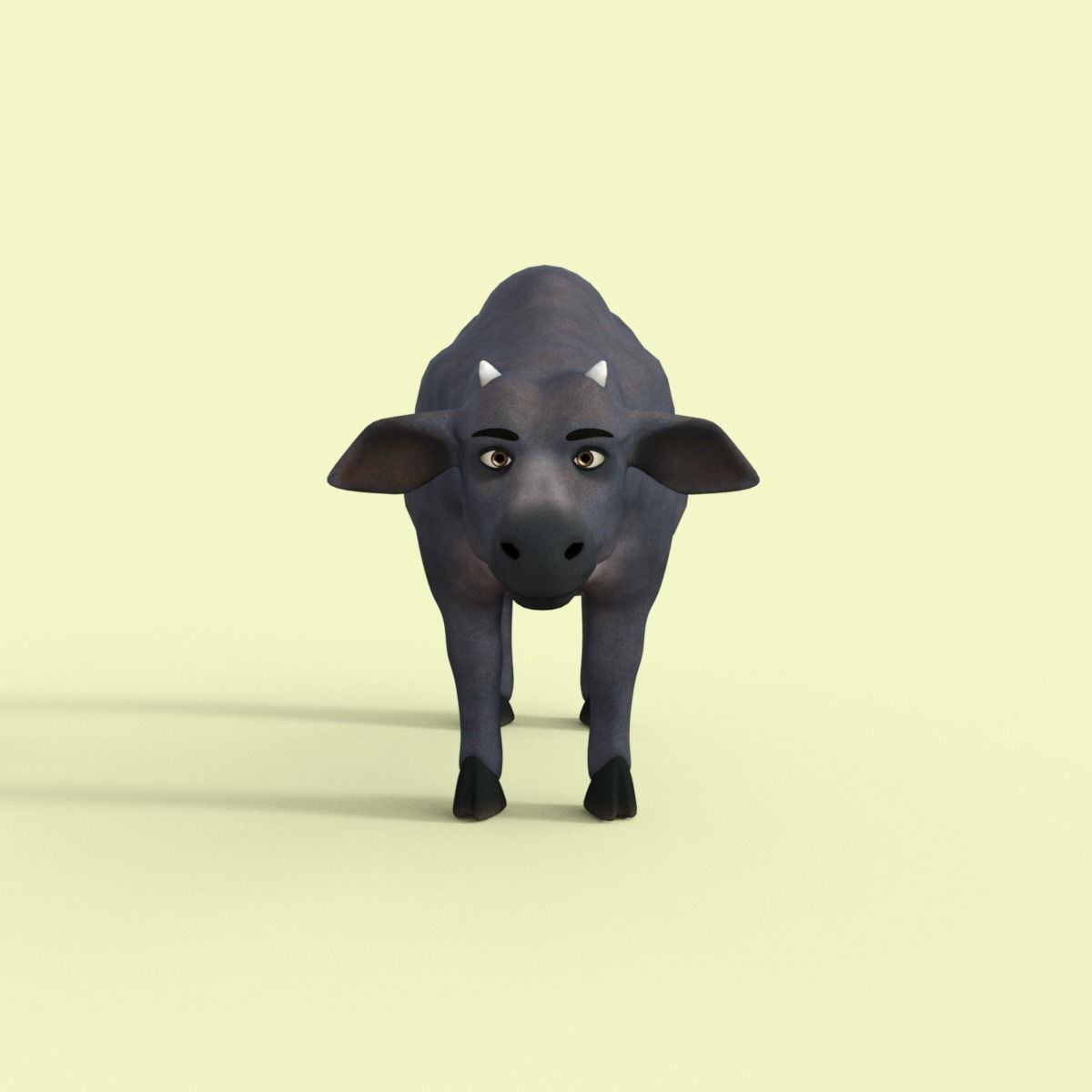Cartoon Cow Rigged 3D model_1