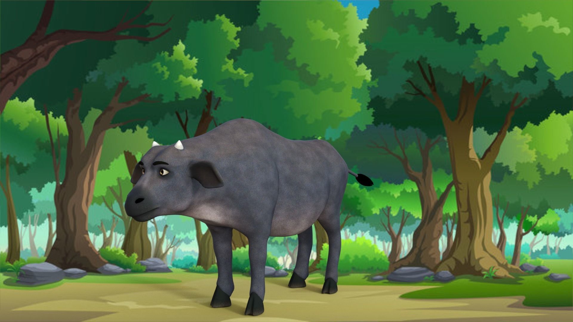 Cartoon Cow Rigged 3D model_24