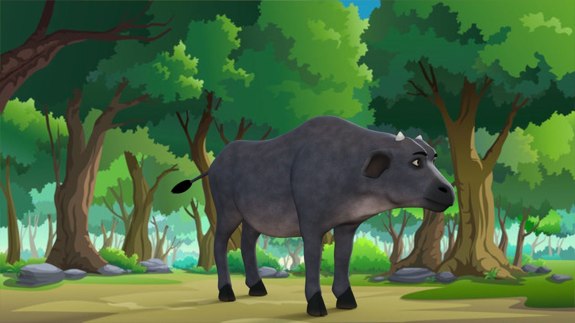 Cartoon Cow Rigged 3D model_25