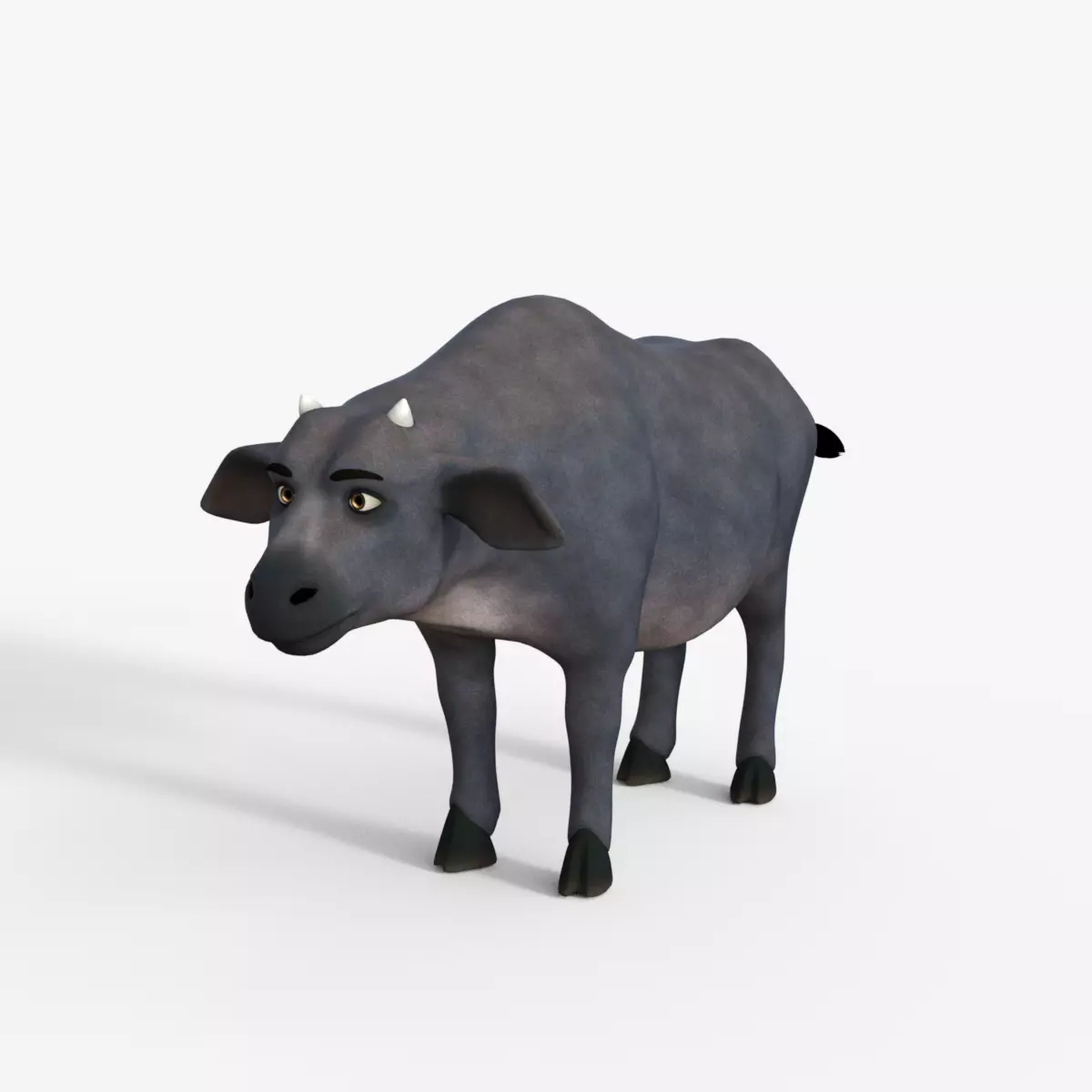 Cartoon Cow Rigged 3D model_0