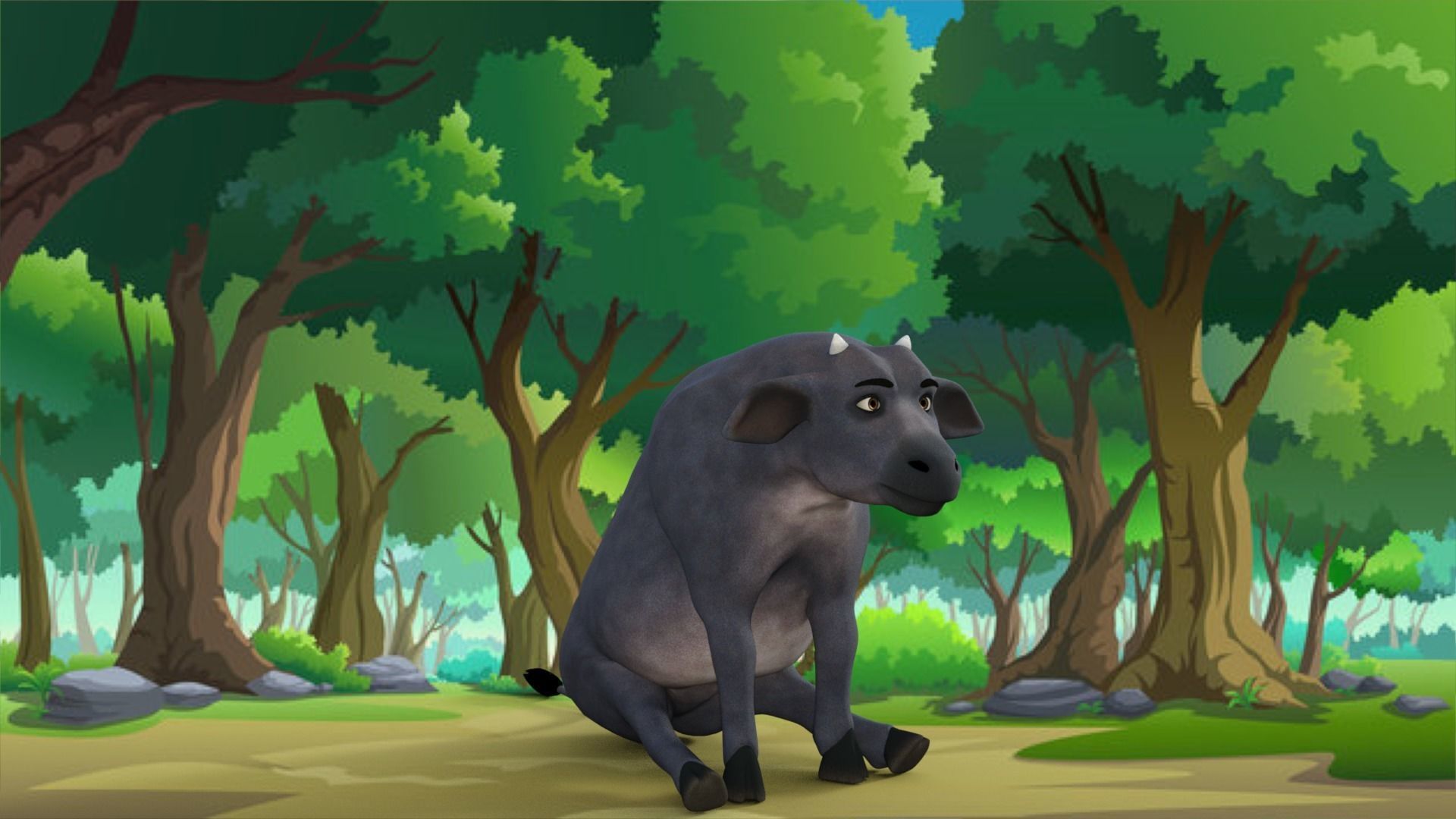 Cartoon Cow Rigged 3D model_26