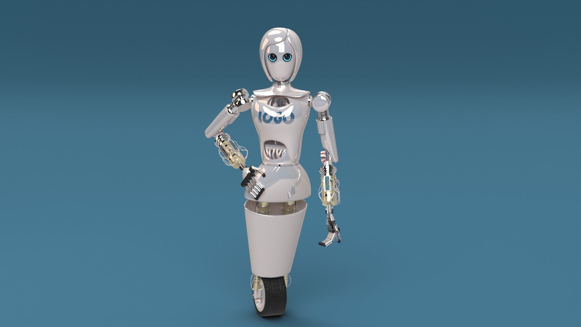Custom Woman Robot 3D model_1