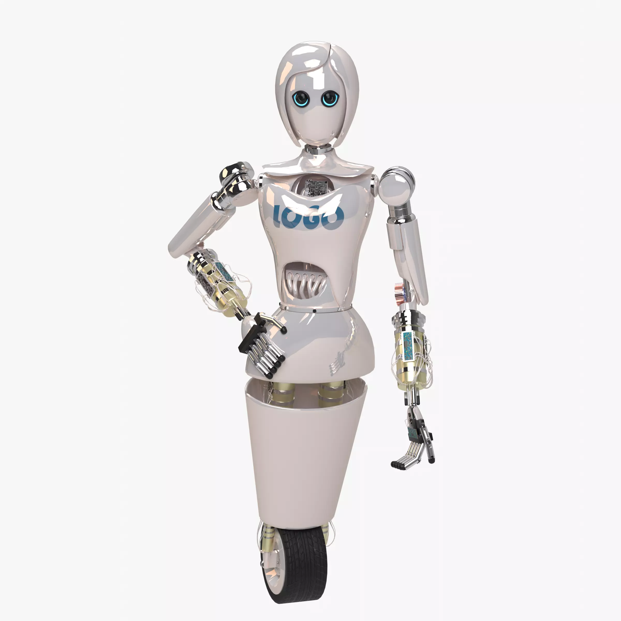 Custom Woman Robot 3D model_0