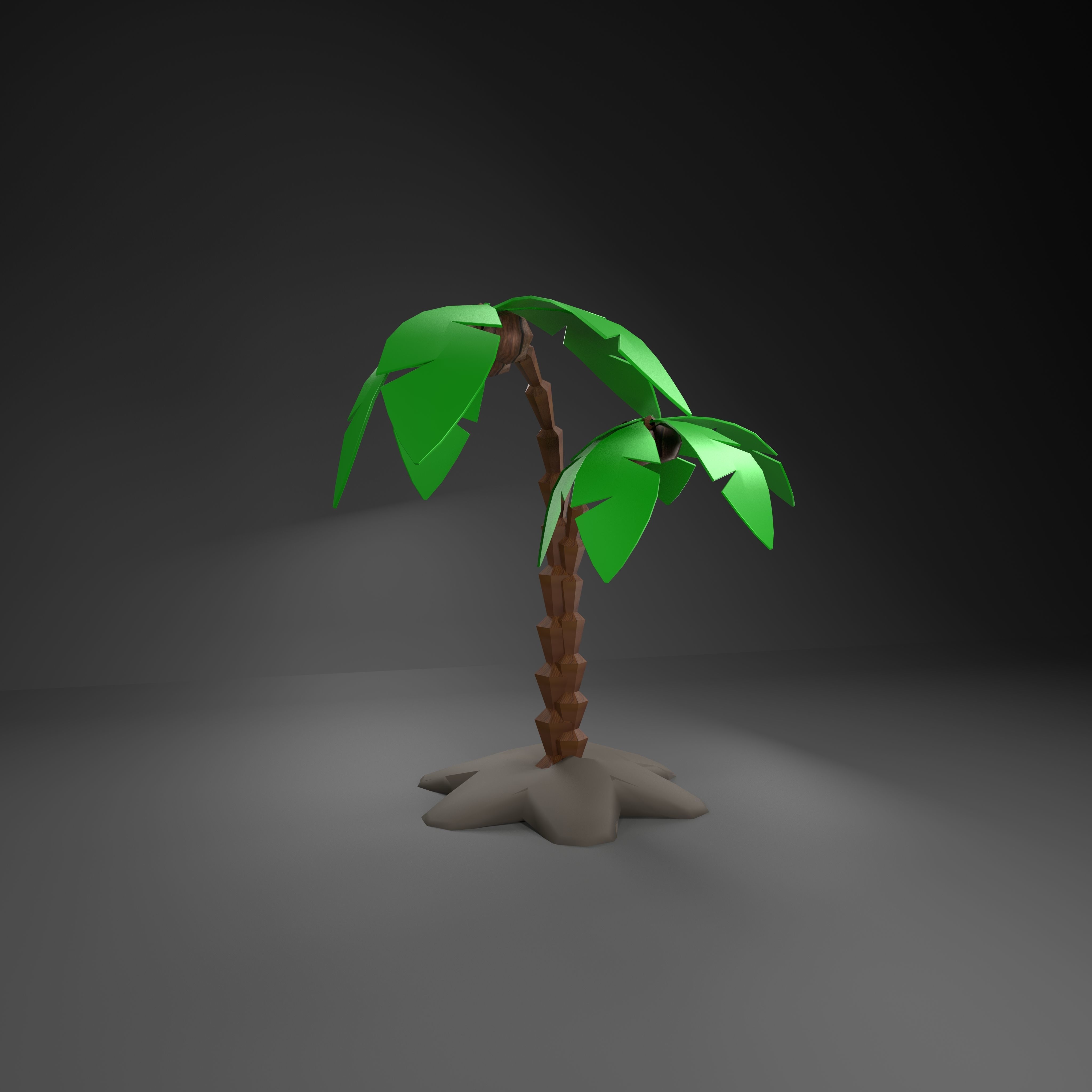 tree model palm Low-poly 3D model_1