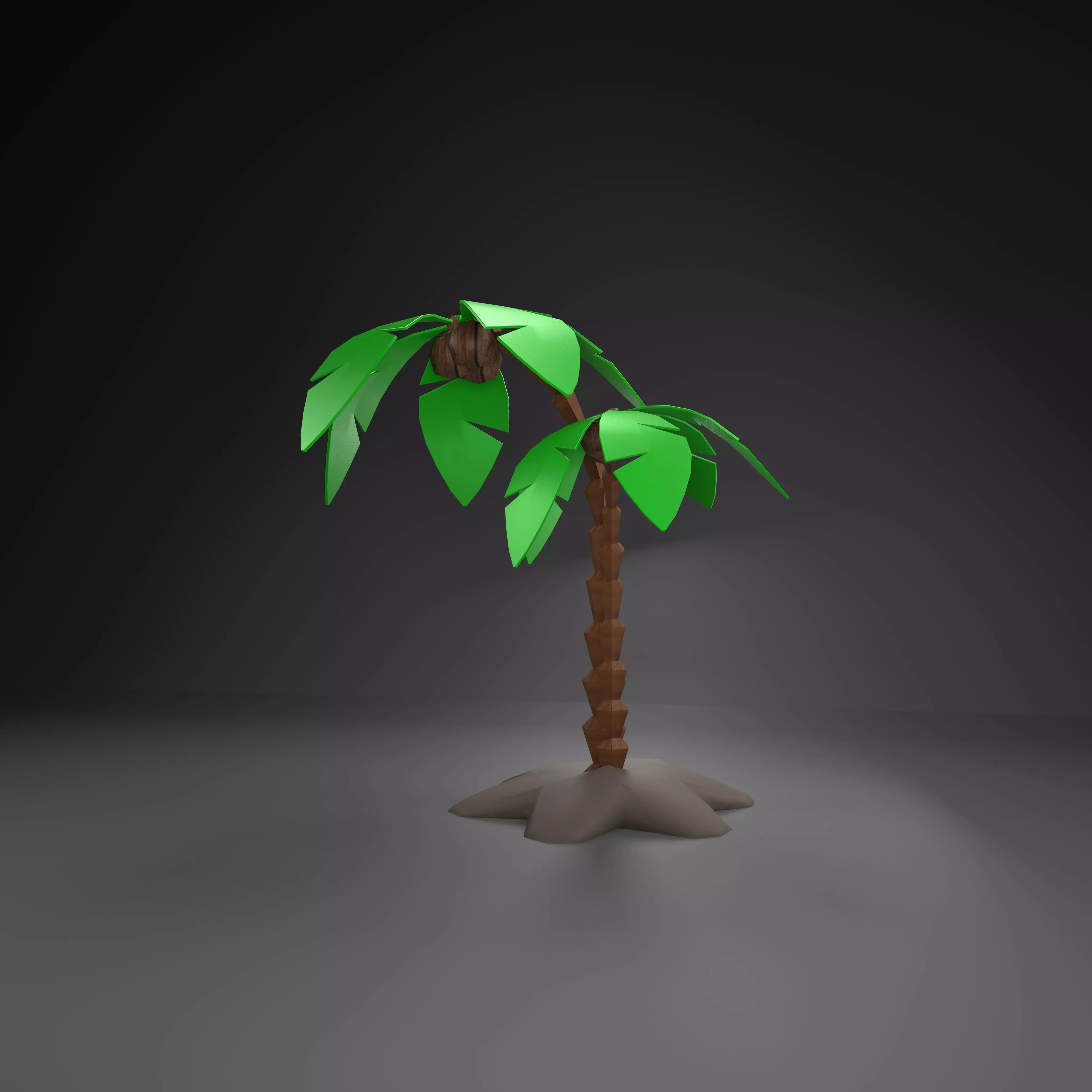 tree model palm Low-poly 3D model_0
