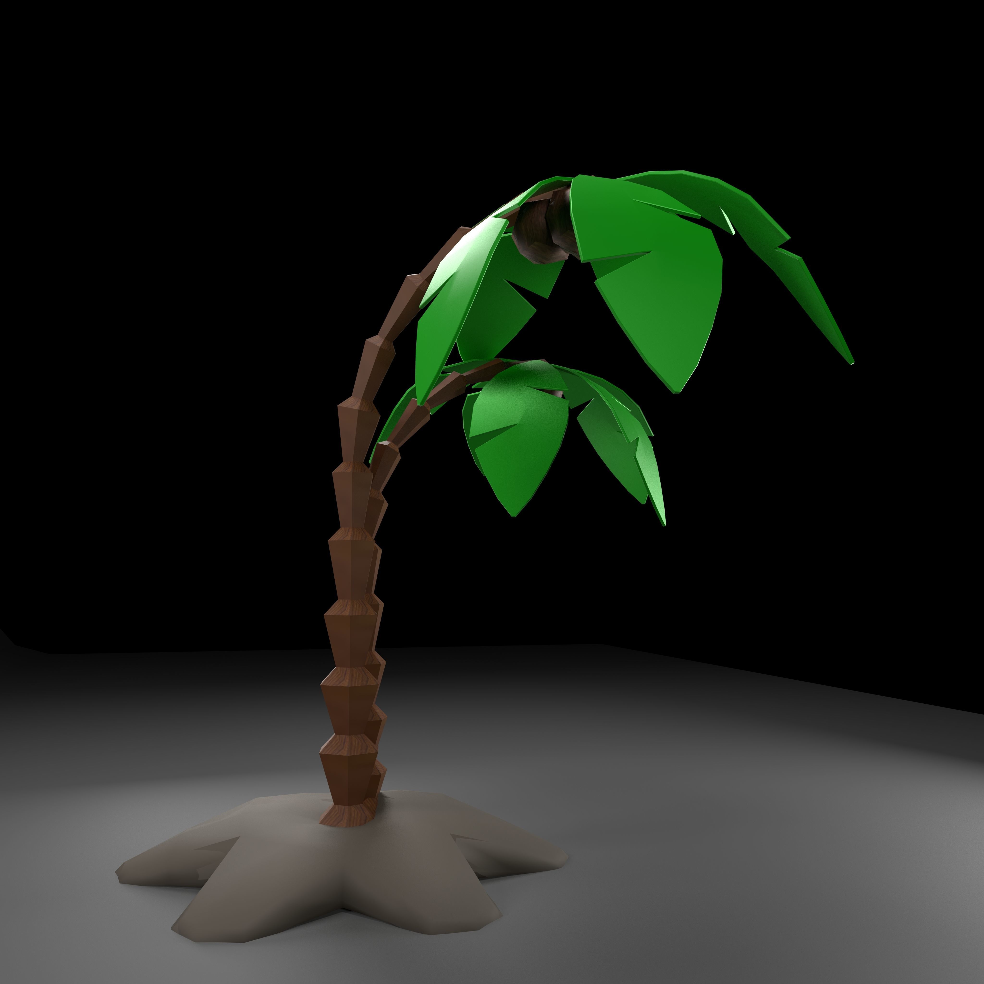 tree model palm Low-poly 3D model_3