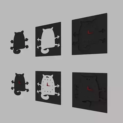 cat cartoon-wall-clock