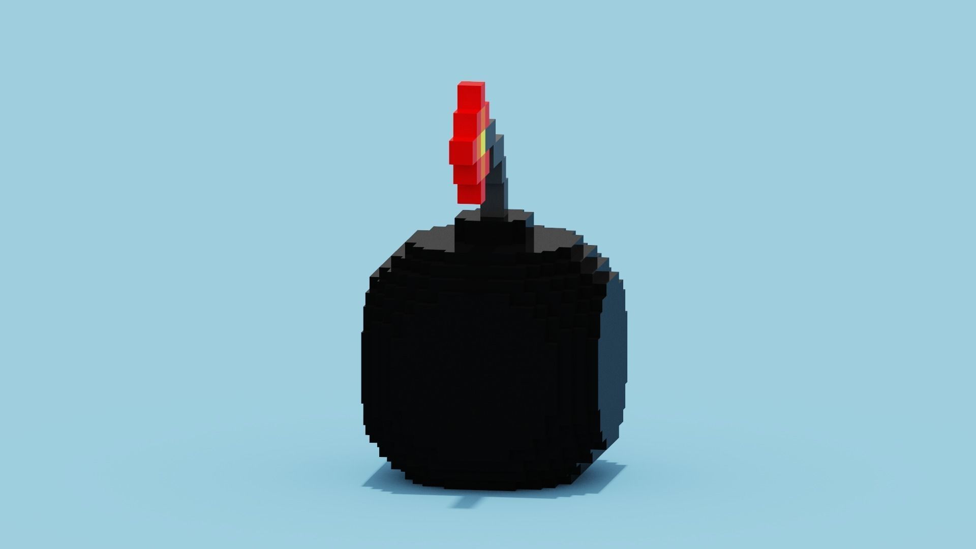 Voxel Bomb Low-poly 3D model_4
