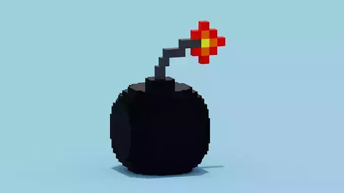 Voxel Bomb Low-poly 3D model Voxel Bomb Low-poly 3D model