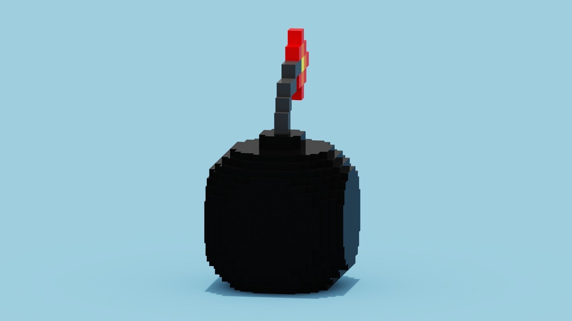 Voxel Bomb Low-poly 3D model_10