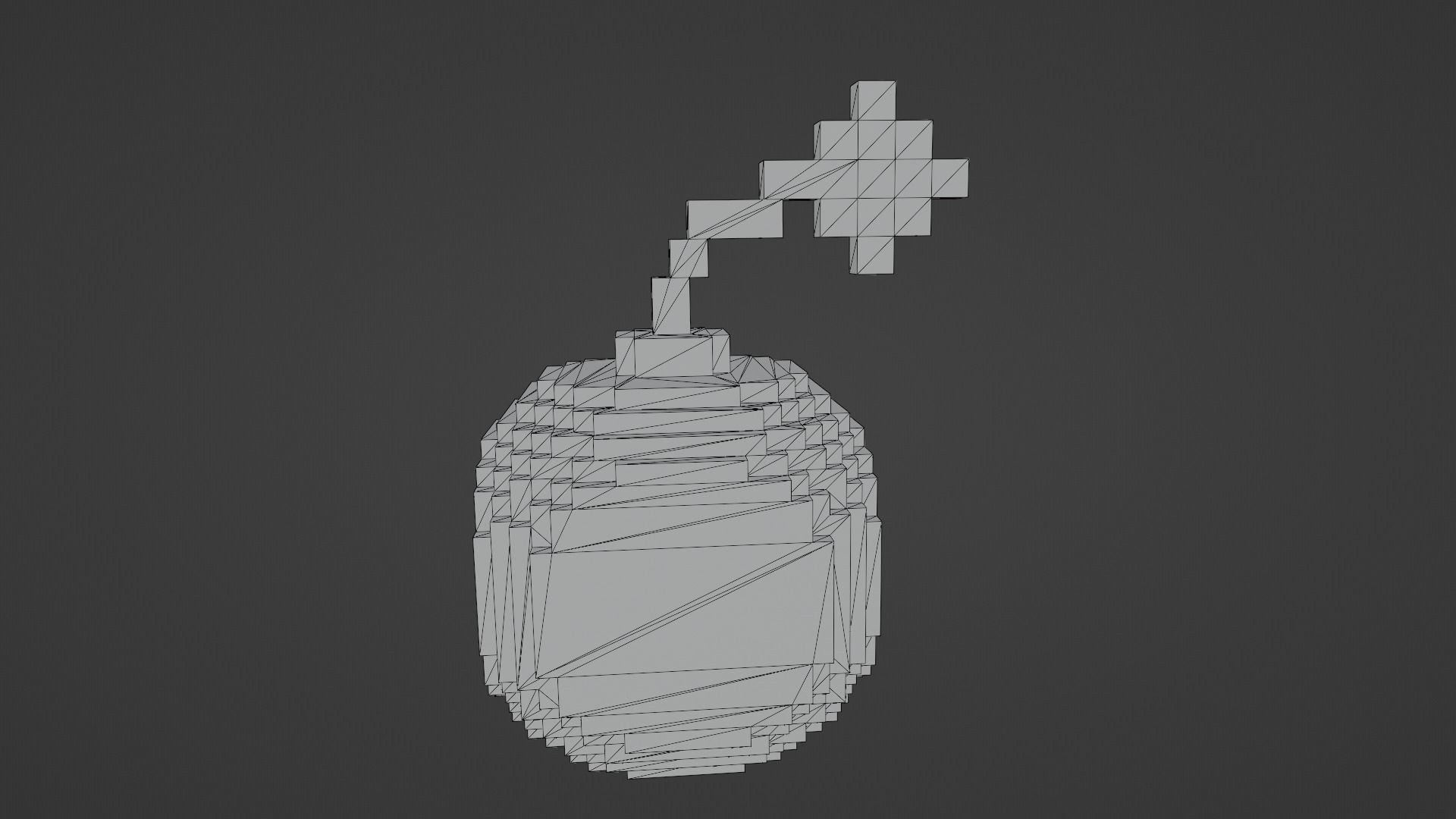Voxel Bomb Low-poly 3D model_12