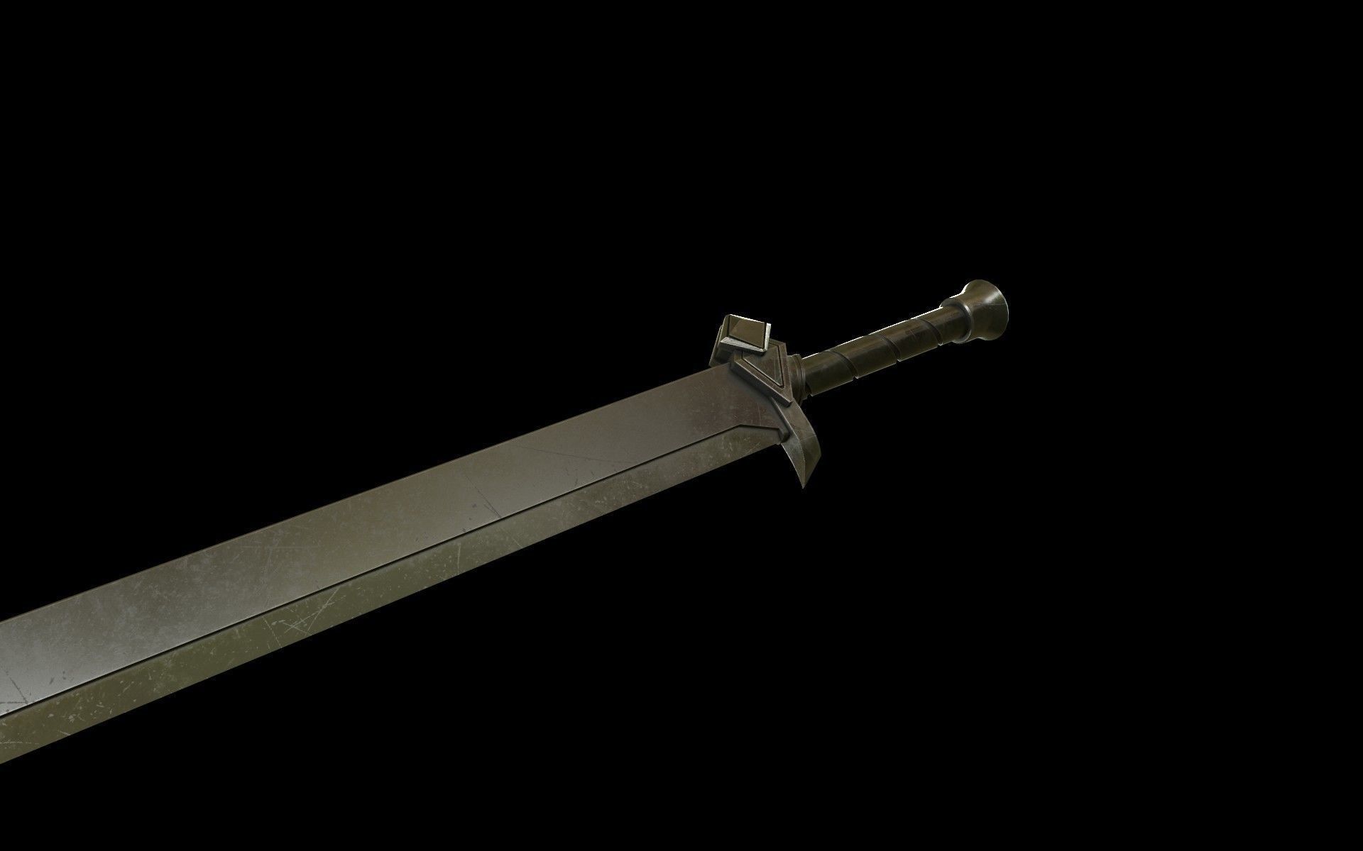 Sword Low-poly 3D model_5