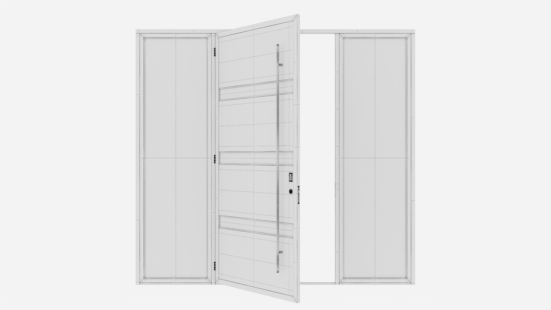 Aluminium door 67 3D model_6