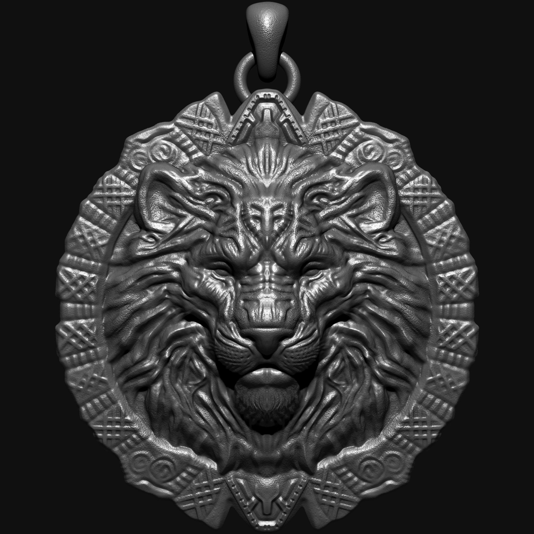 Lion Head Pendant 3D print model 3D print model_1