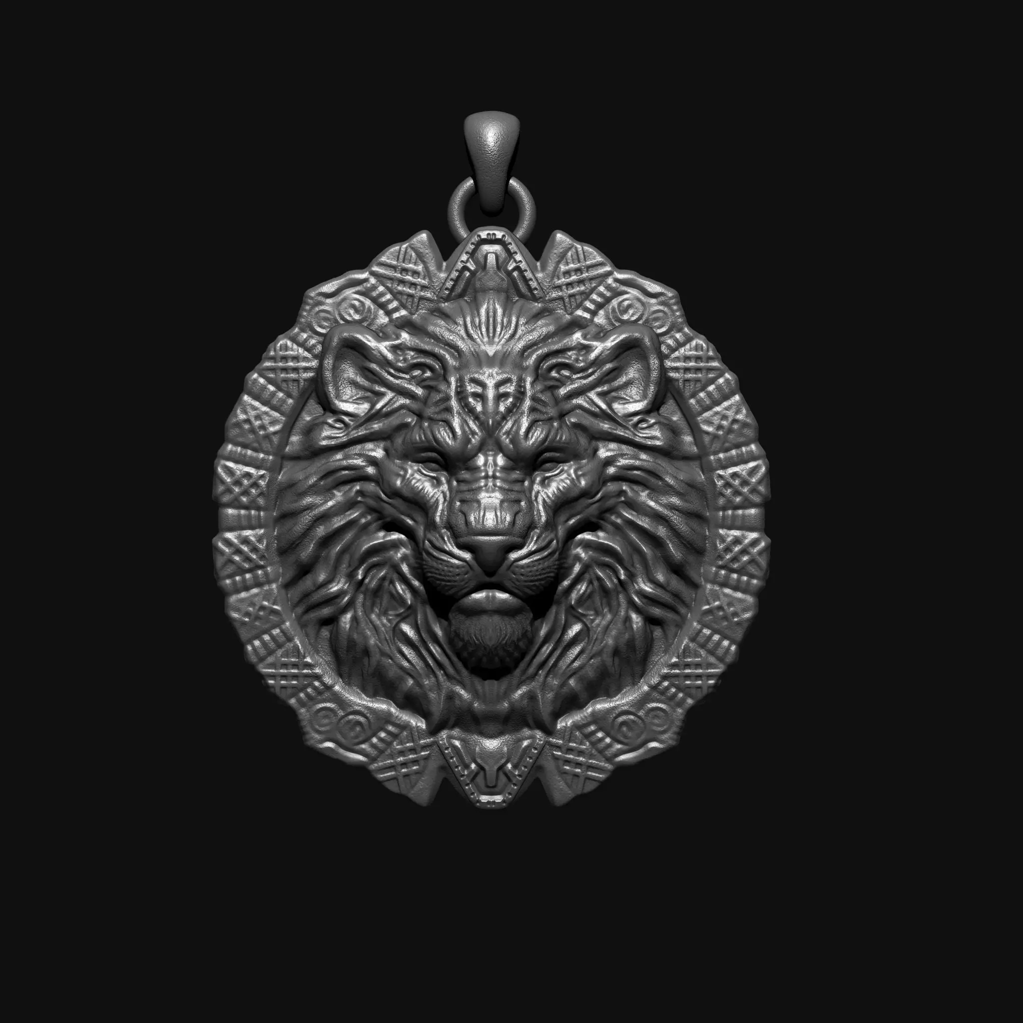 Lion Head Pendant 3D print model 3D print model_0