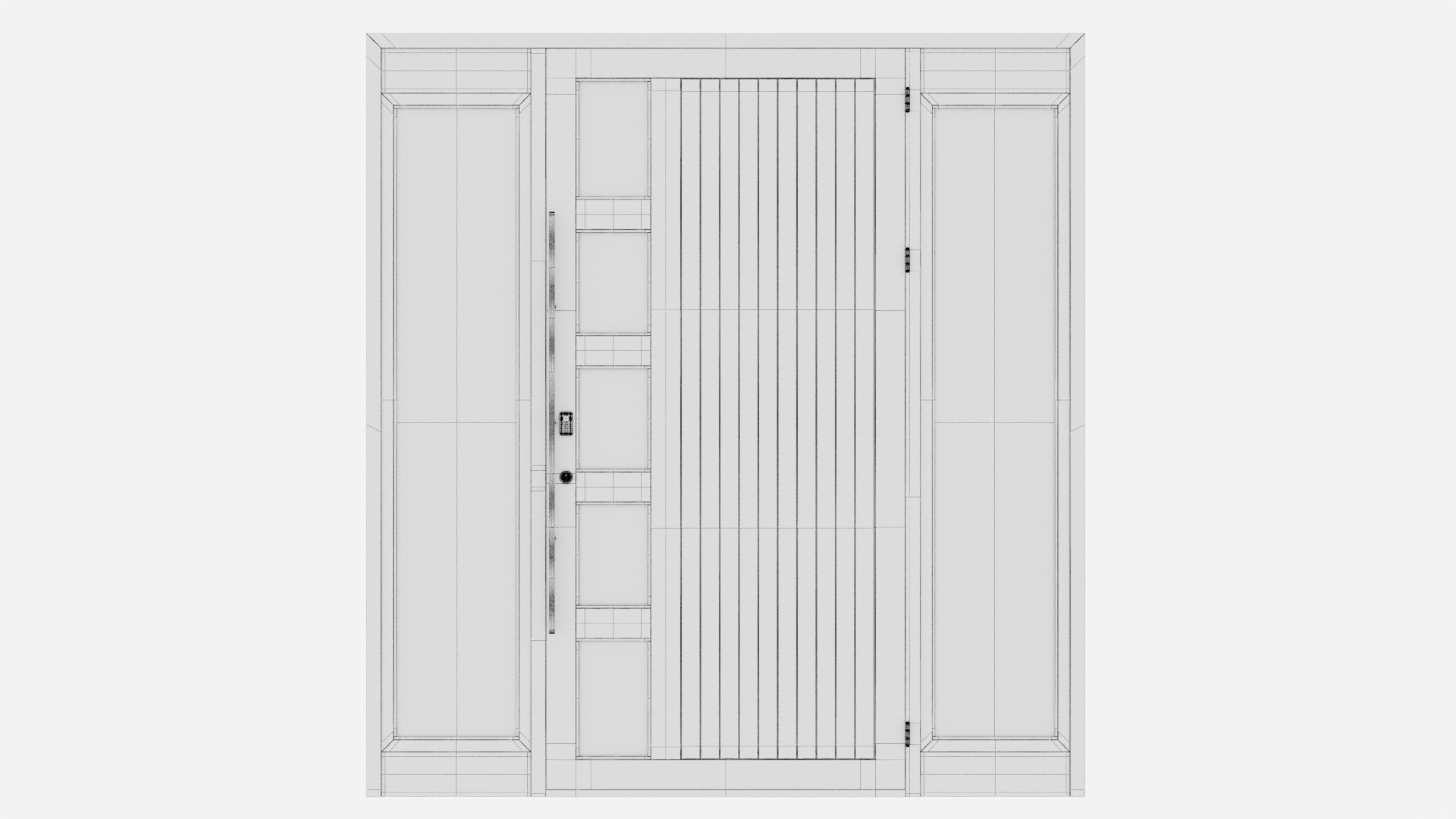 Aluminium door 68 3D model_5