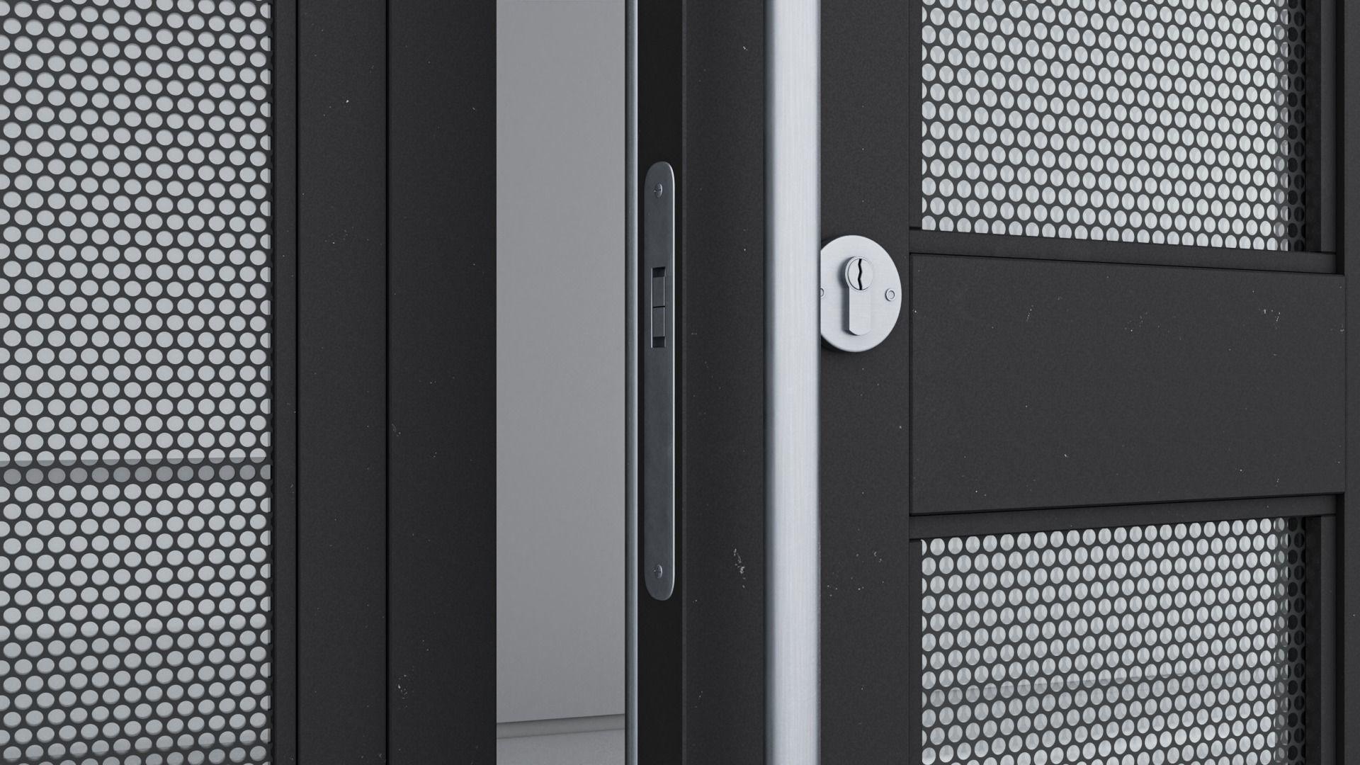 Aluminium door 68 3D model_4