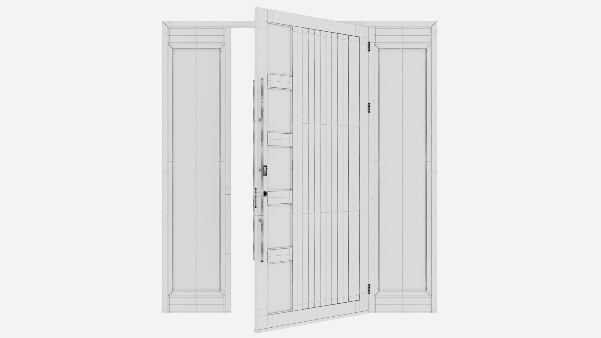 Aluminium door 68 3D model_6
