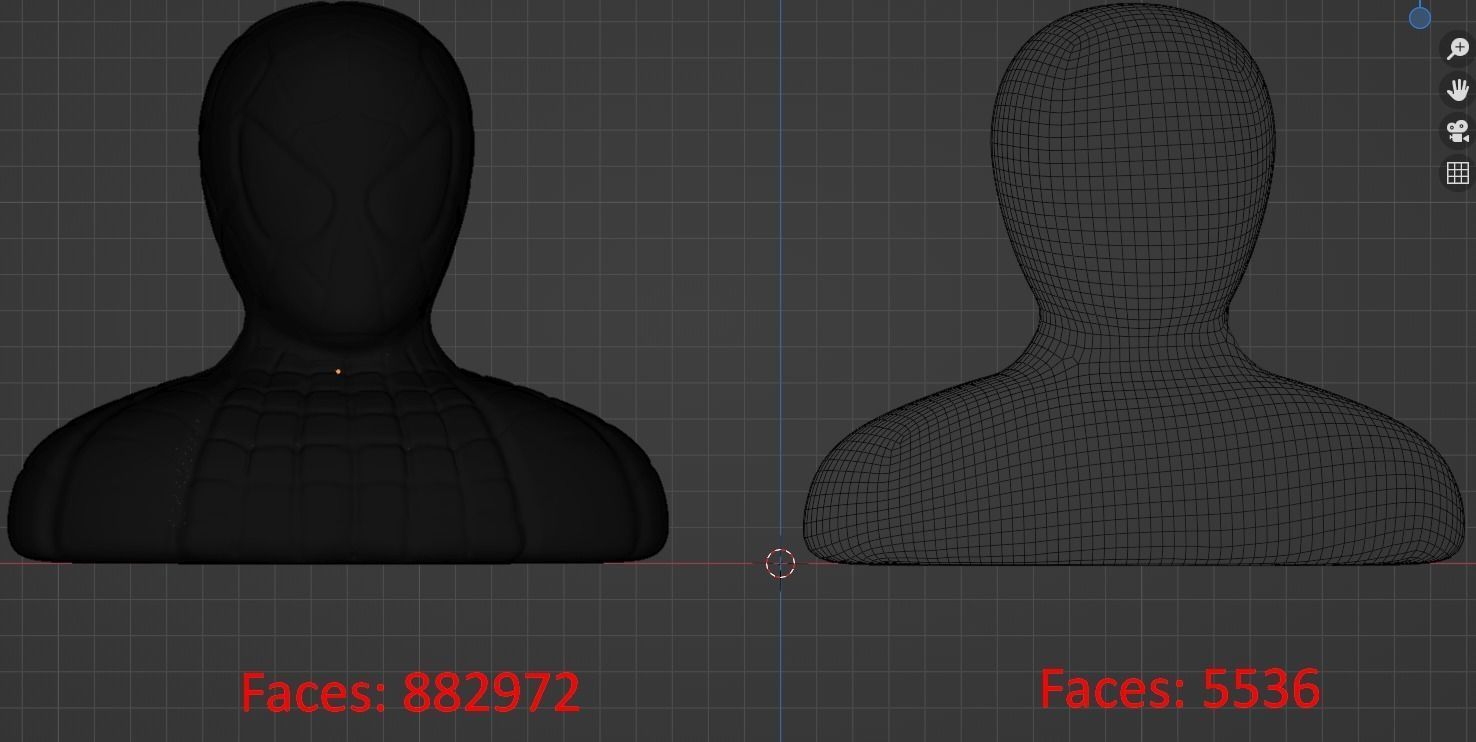 Spider-Man Bust Ceramic Statue Low-poly 3D model_7