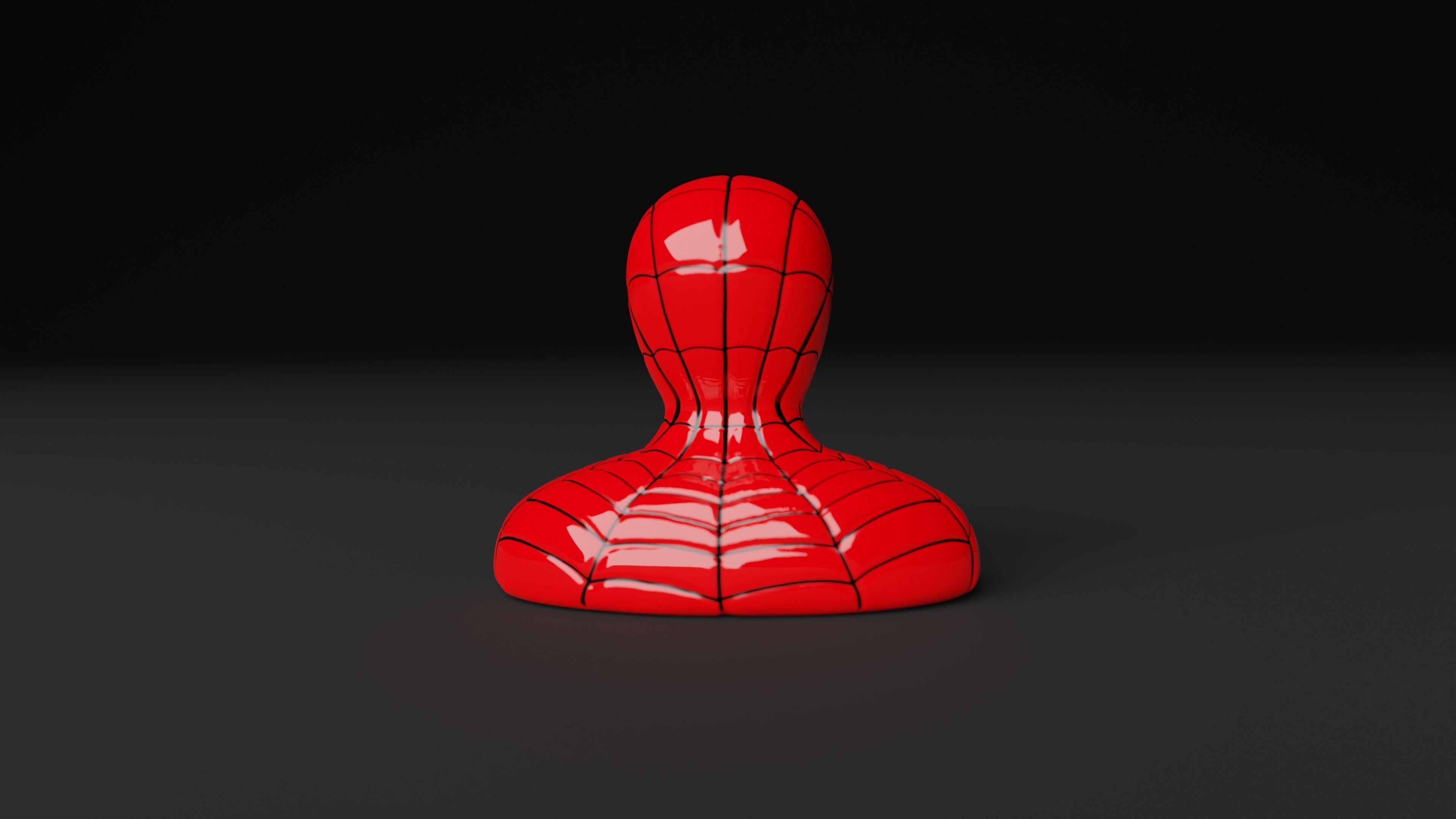 Spider-Man Bust Ceramic Statue Low-poly 3D model_5