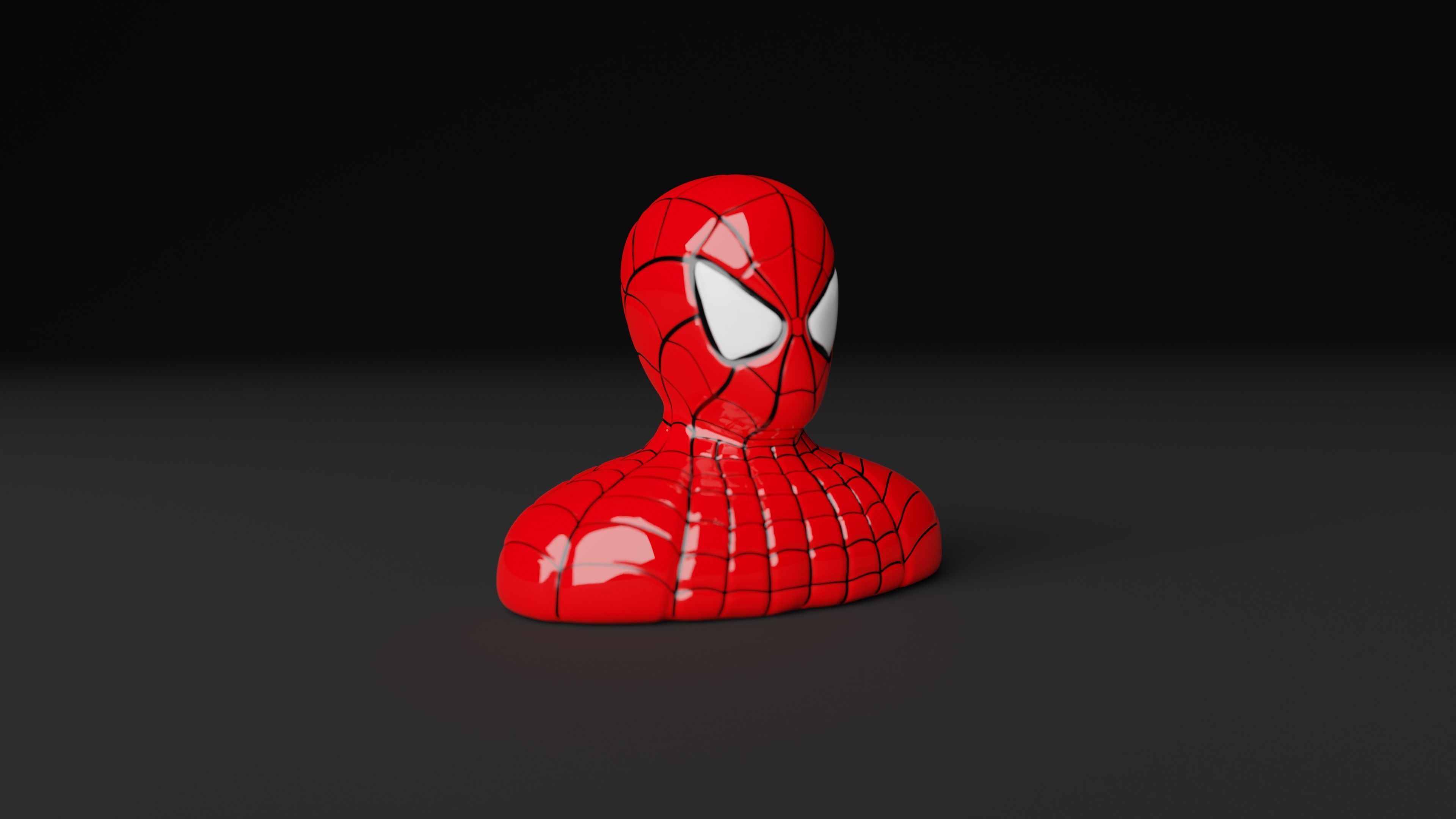 Spider-Man Bust Ceramic Statue Low-poly 3D model_3