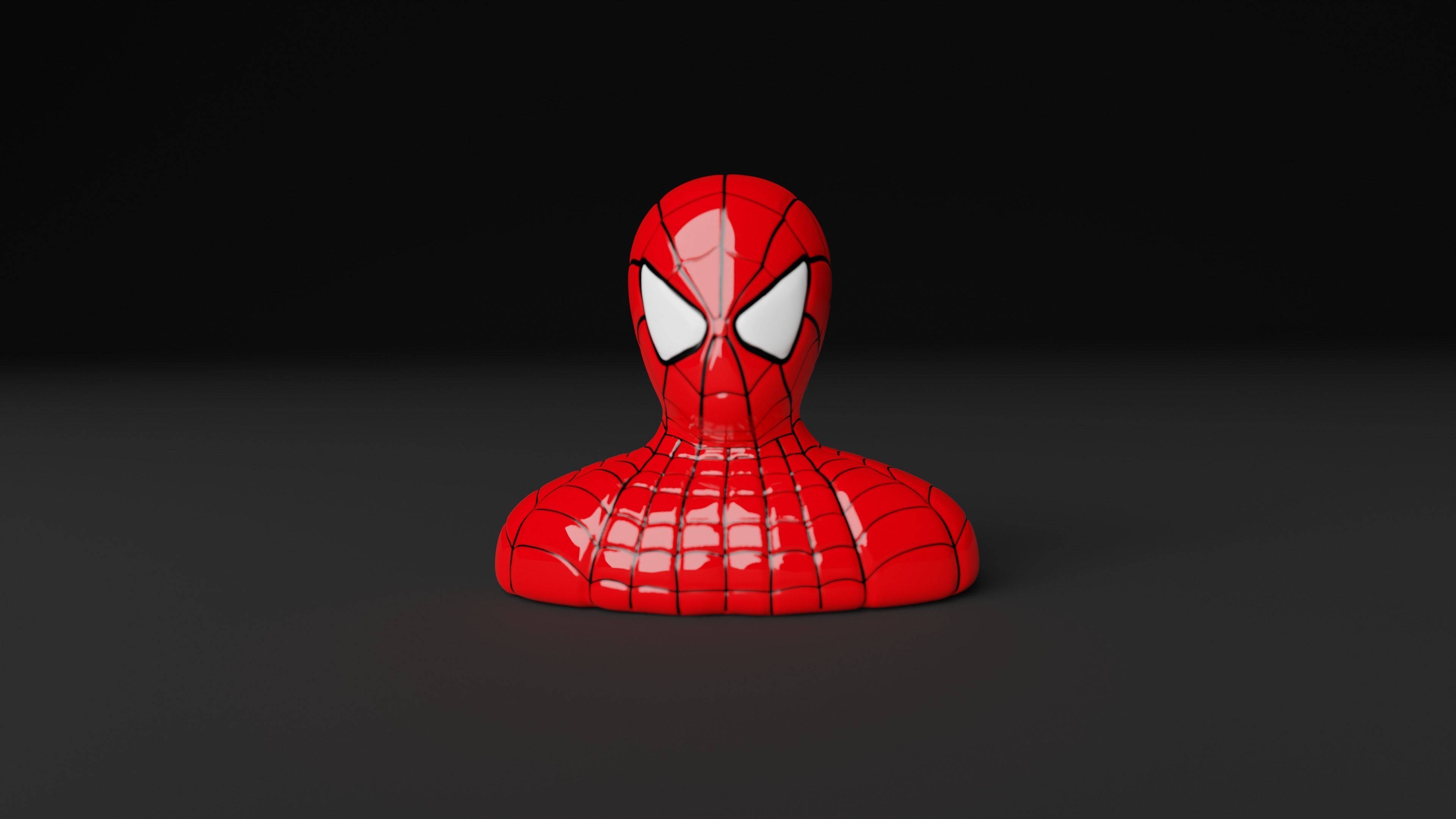 Spider-Man Bust Ceramic Statue Low-poly 3D model_2